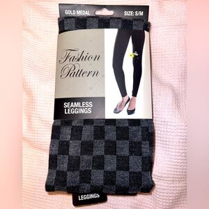 Checkered seamless leggings tights